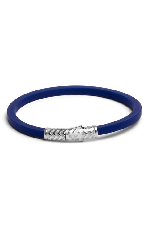 Men's Rubber & Sterling Silver Bracelet