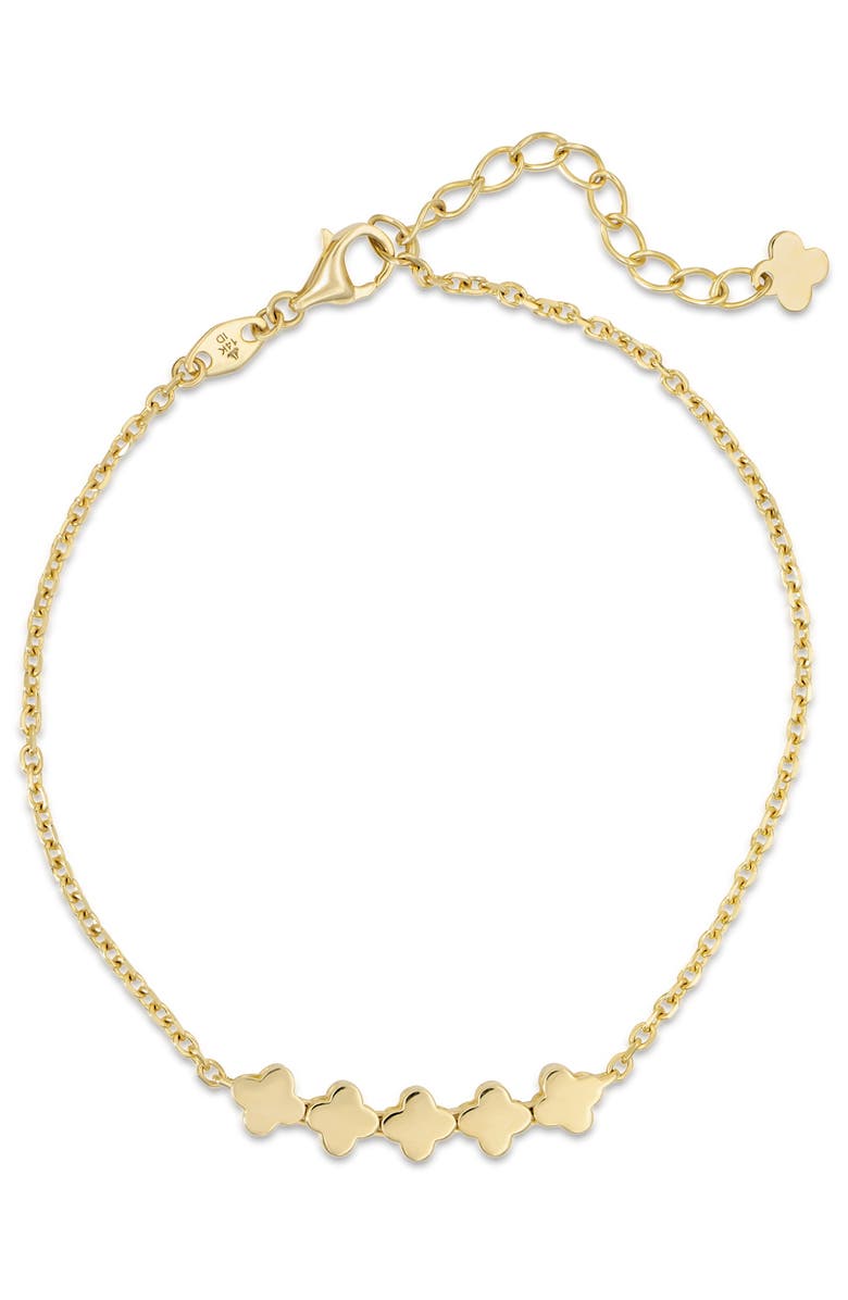 DEVATA Clover Chain Bracelet in 14K Gold, 5mm, Alternate, color, Yellow Gold