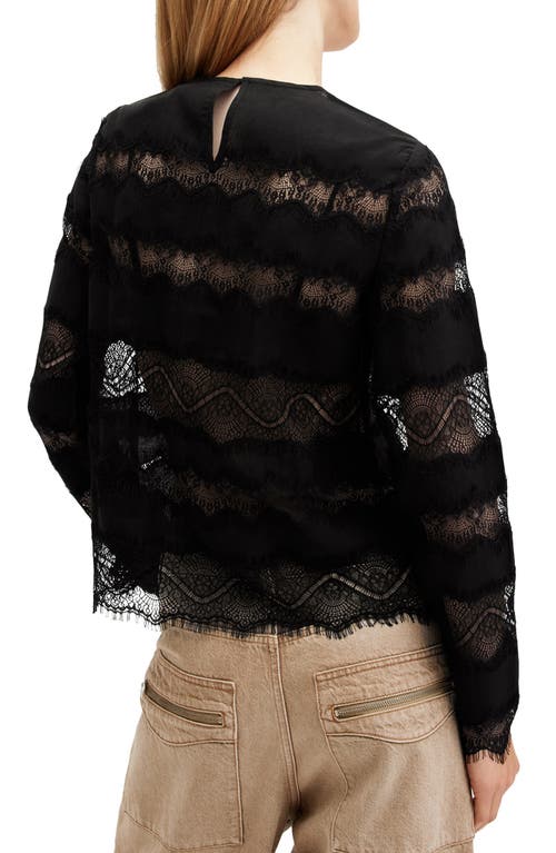 Allsaints Tiff Lace Panelled Sheer Top