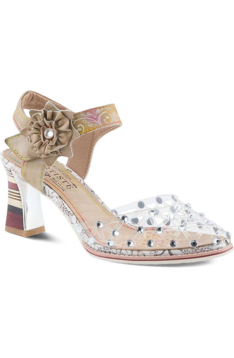 L'Artiste by Spring Step Sassylady Ankle Strap Sandal, Main, color, Light Taupe Multi