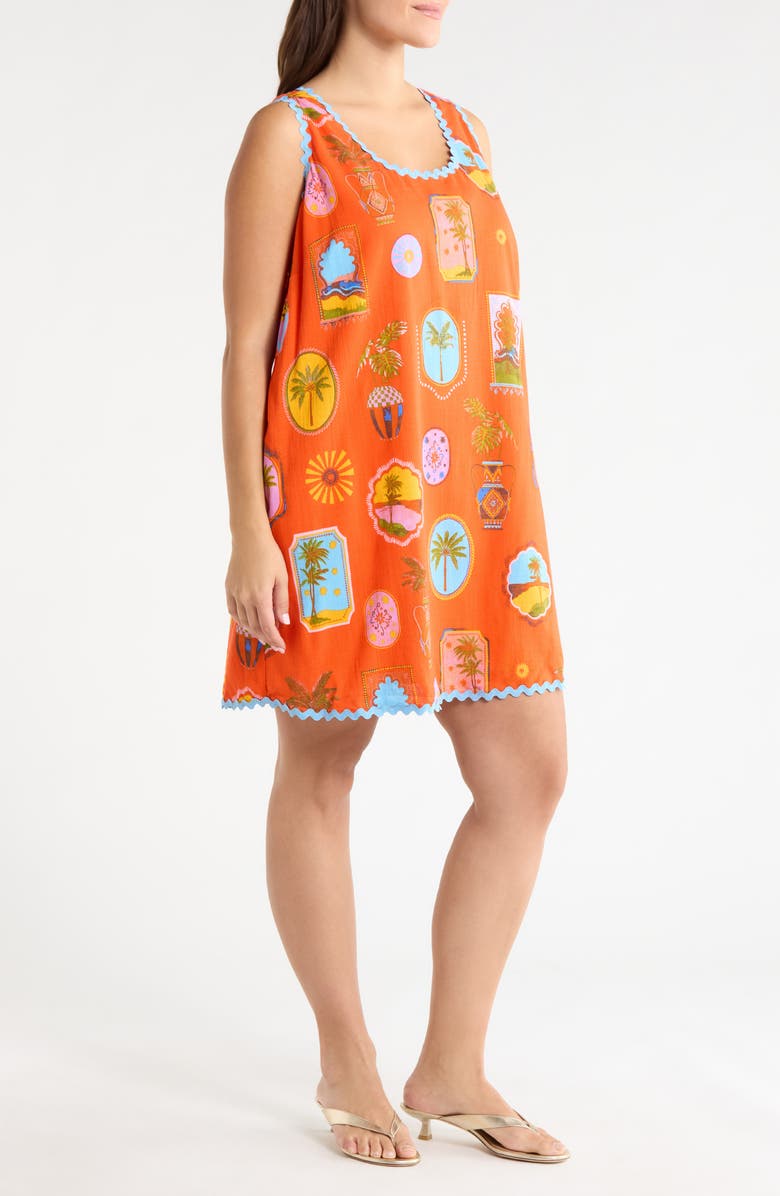 SUGARLIPS Maury Postcard Auriel Shift Minidress, Alternate, color, Red Pink Multi