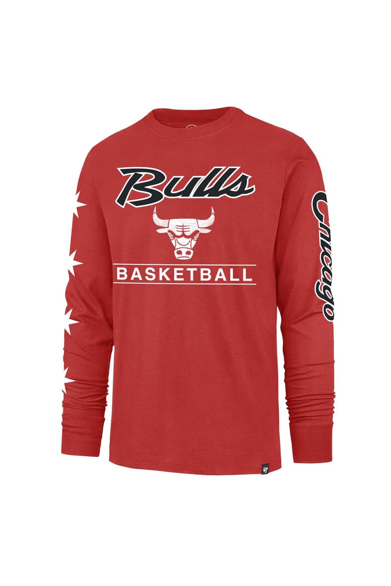 Men's '47 Red Chicago Bulls 2023/24 City Edition Triplet Franklin Long Sleeve T-Shirt, Alternate, color, Red
