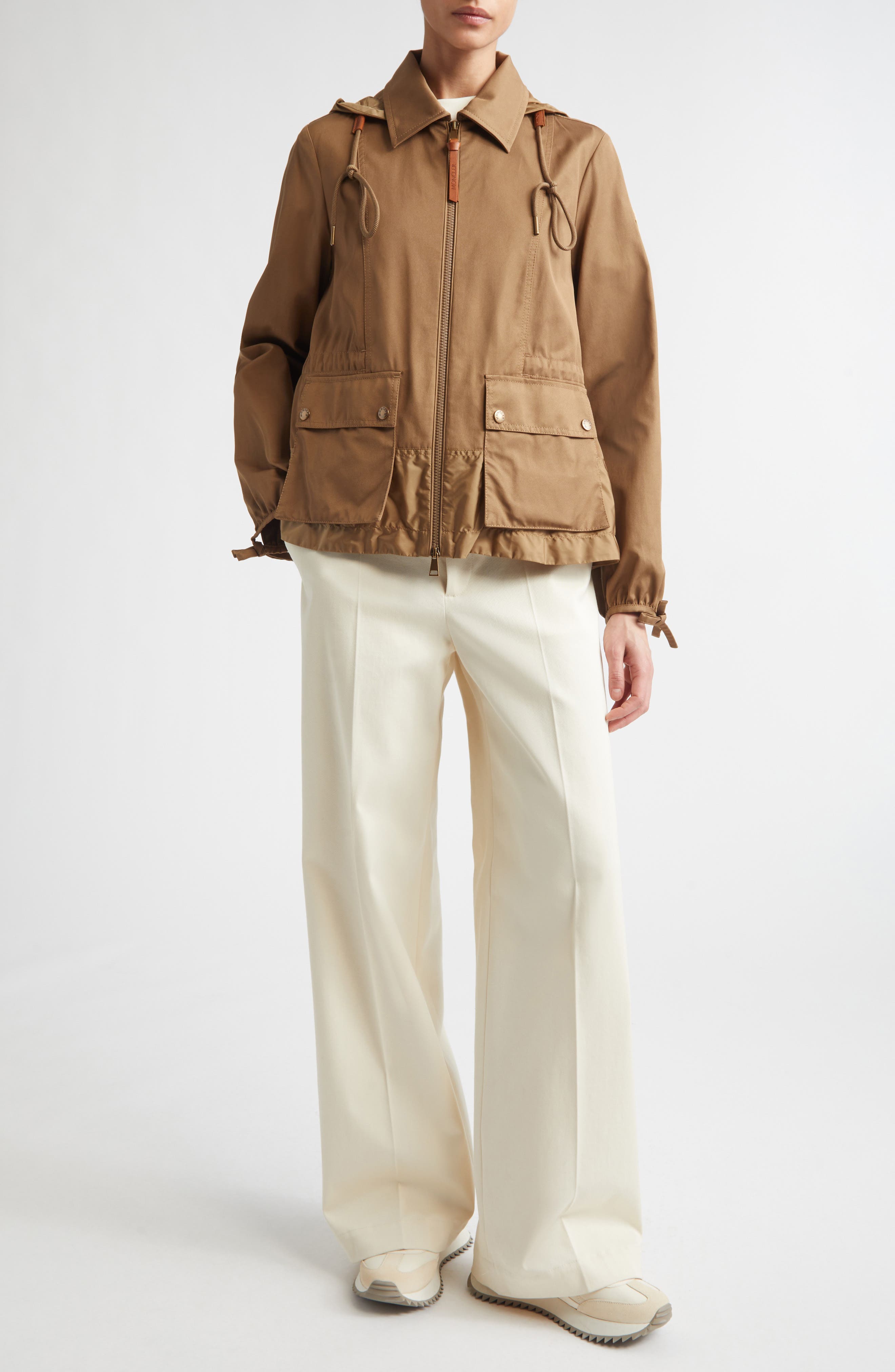 Moncler Adenium Hooded Gabardine & Taffeta Jacket (Women) | Nordstrom