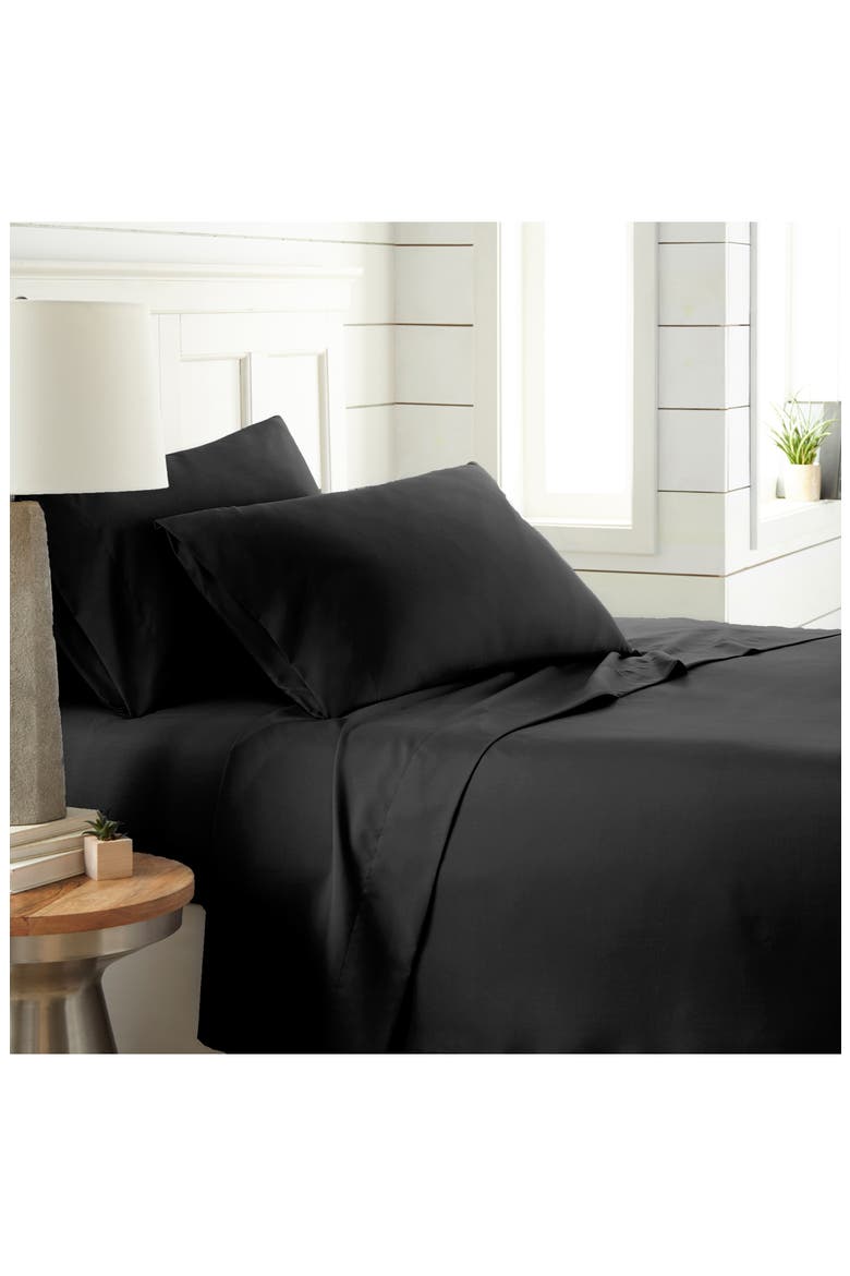 Classic Soft & Comfortable Brushed Microfiber Sheet Set, Main, color, BLACK