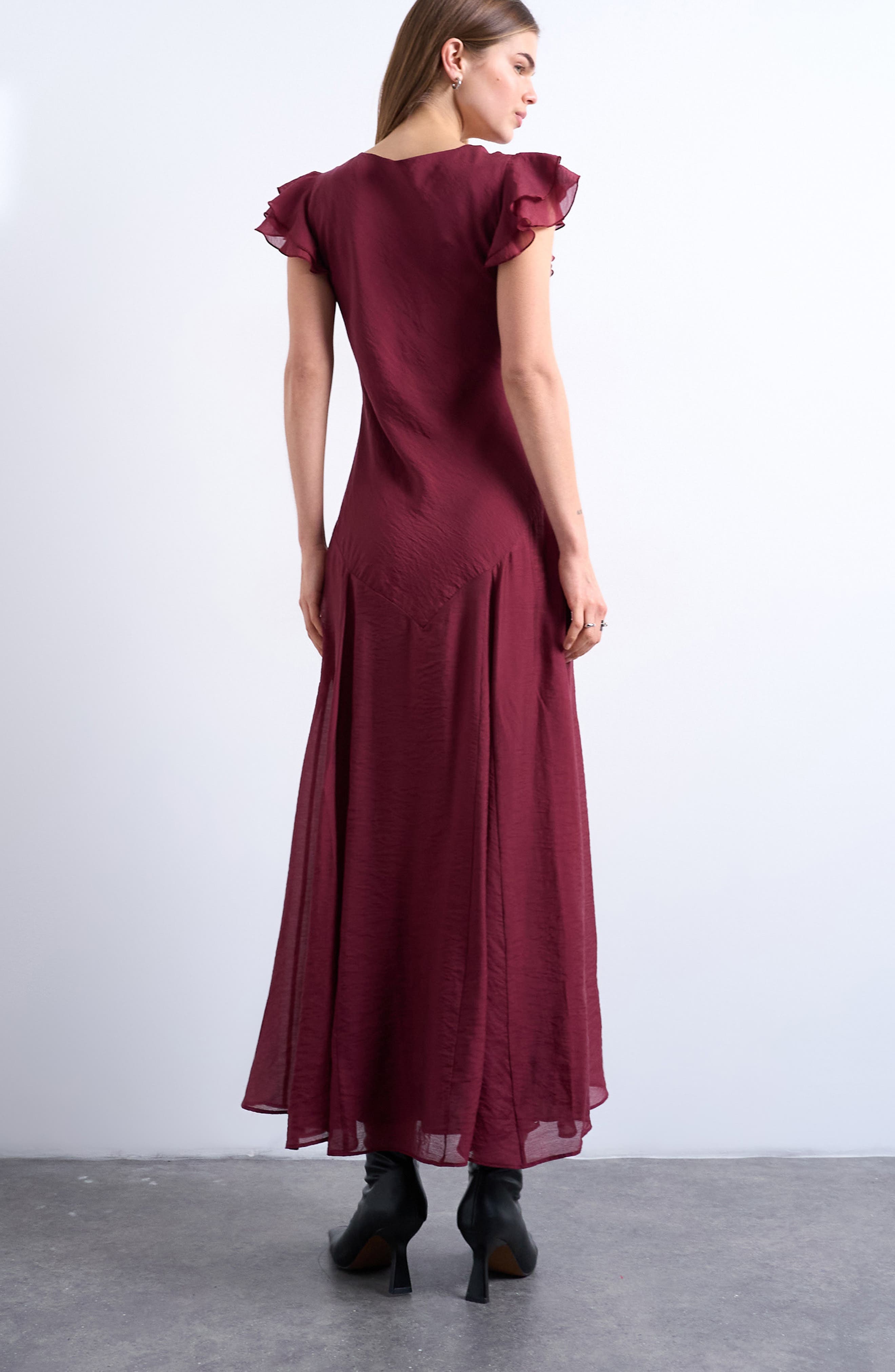 Flutter Sleeve Georgette Midi Dress - image 2