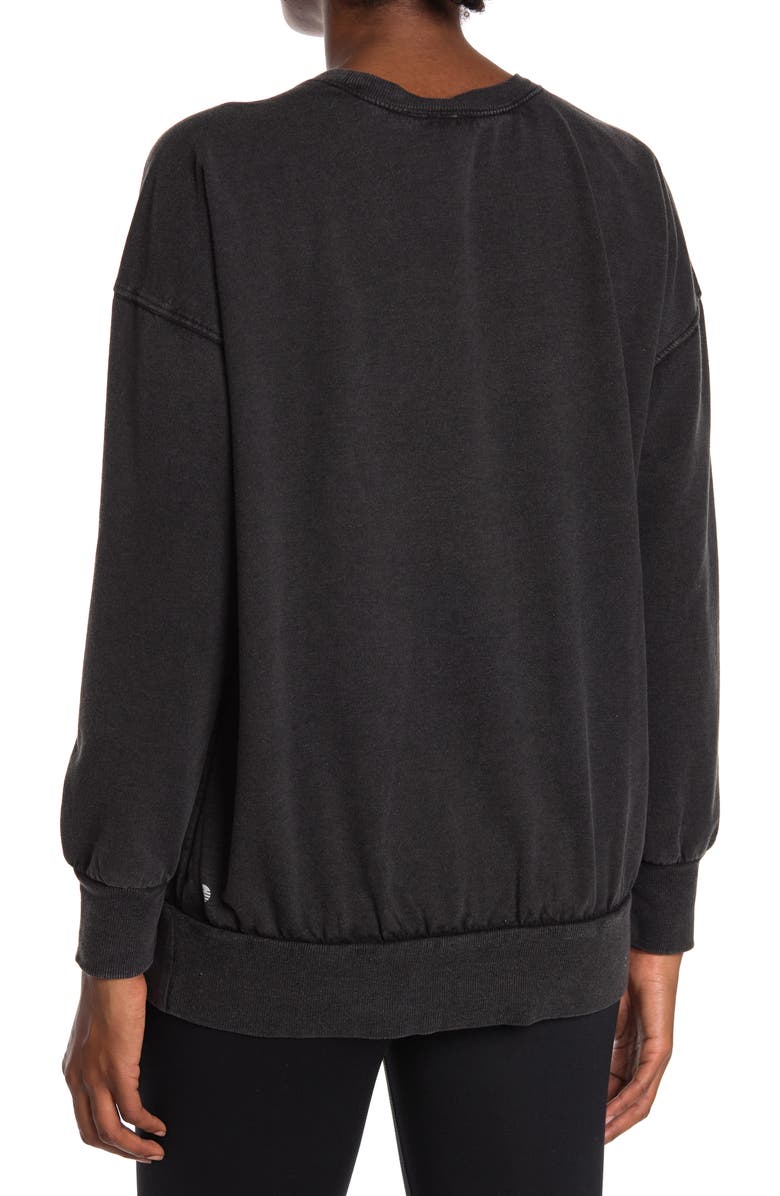 Z by Zella Pike Washed Crew Neck Sweater, Alternate, color, 