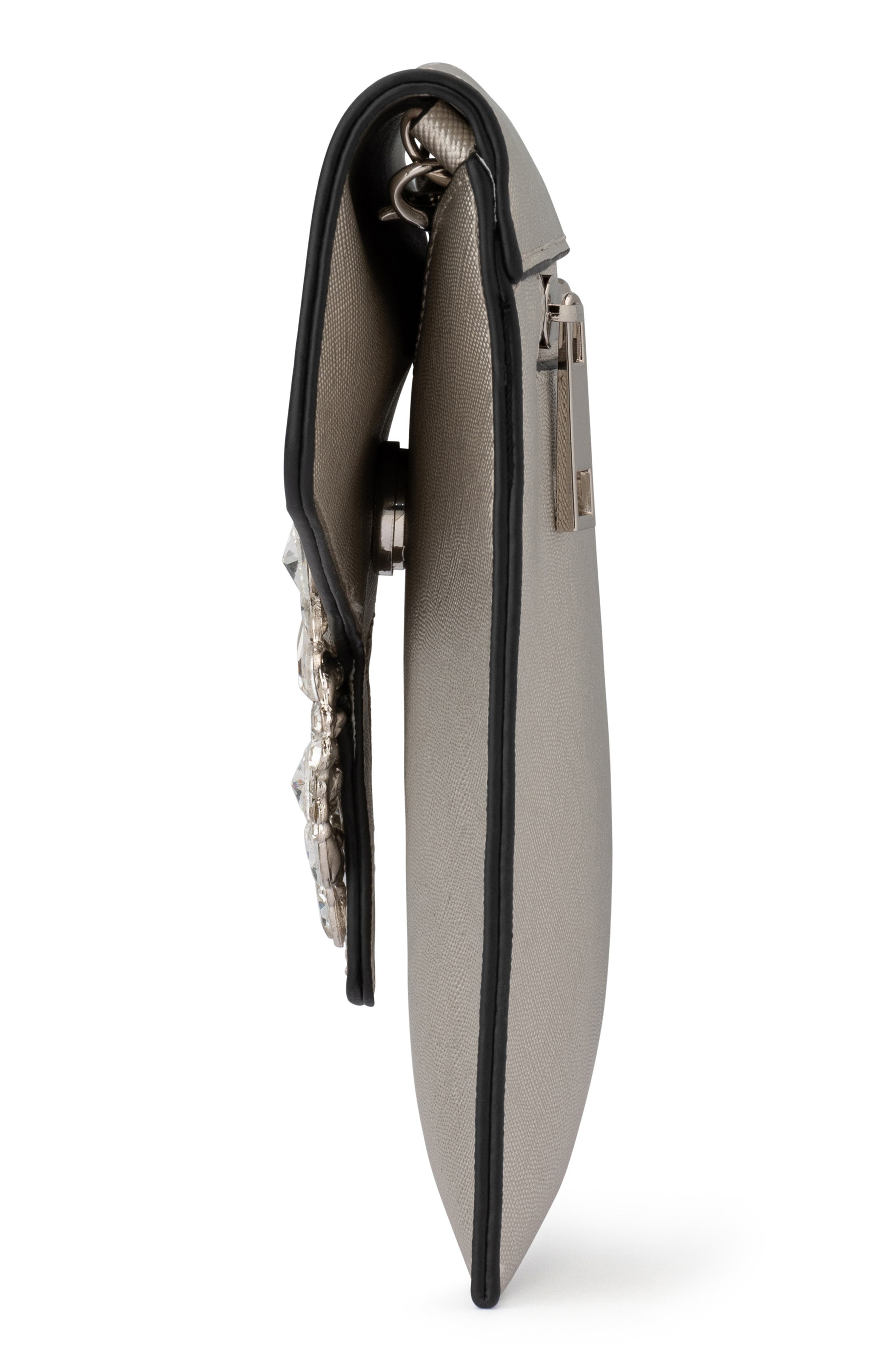 Olga Berg Annalee Crystal Trim Clutch, Alternate, color, 