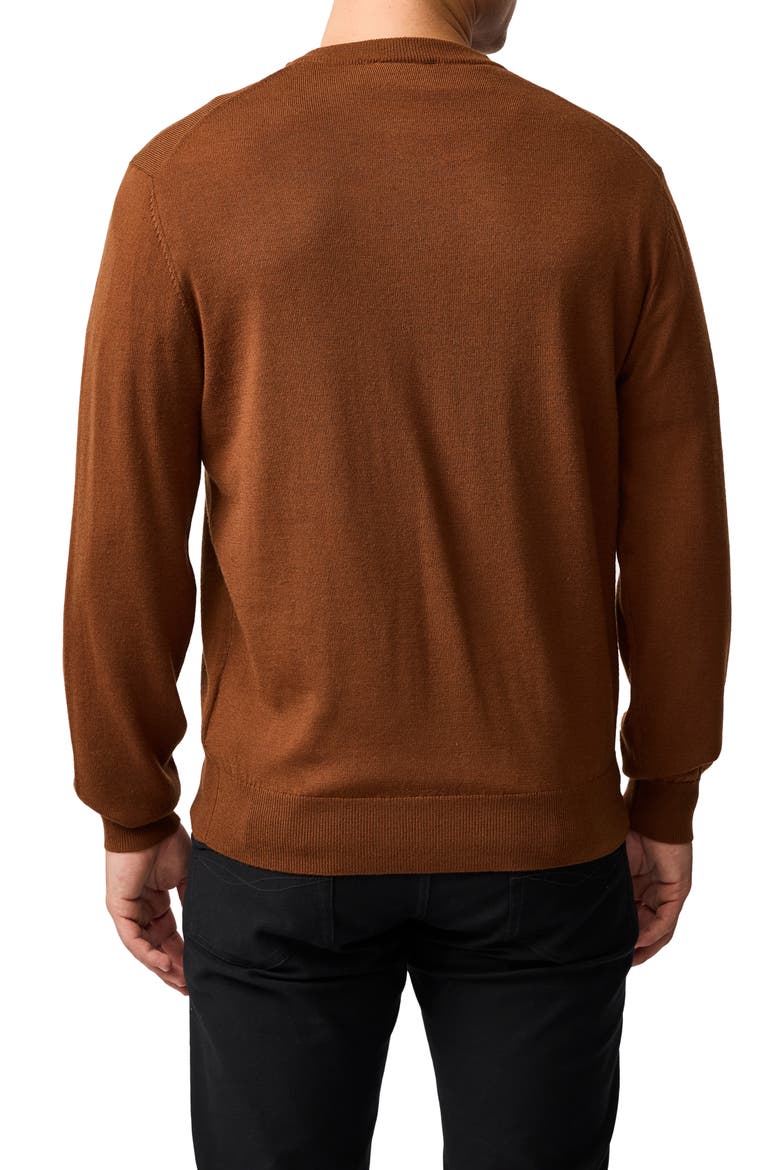 York Bay Merino Wool Sweater, Alternate, color, TOBACCO