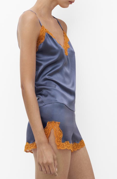 Contrast Lace Silk Camisole