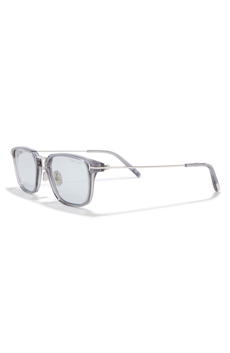 TOM FORD 54mm Rectangular Sunglasses, Alternate, color, Shiny Dark Ruthenium / Smoke