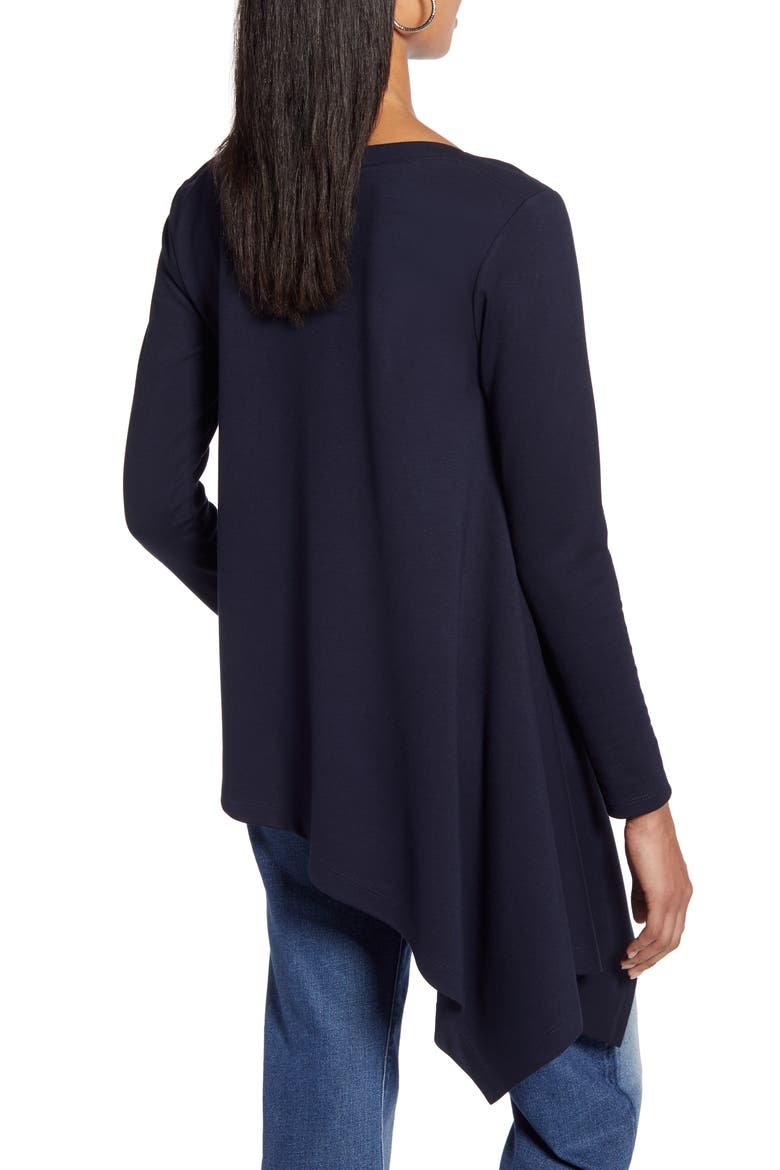 Boatneck Asymmetrical Tunic, Alternate, color, NAVY PEACOAT