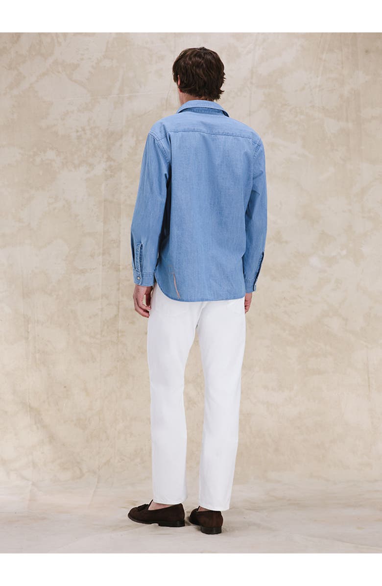 Fortela Liam Cotton Chest Pocket Shirt Stondato, Alternate, color, Light Blue