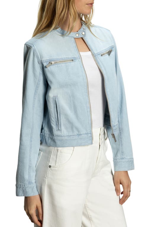 Sanctuary Soft Moto Style Jean Jacket In Fnsl In Finish Lin