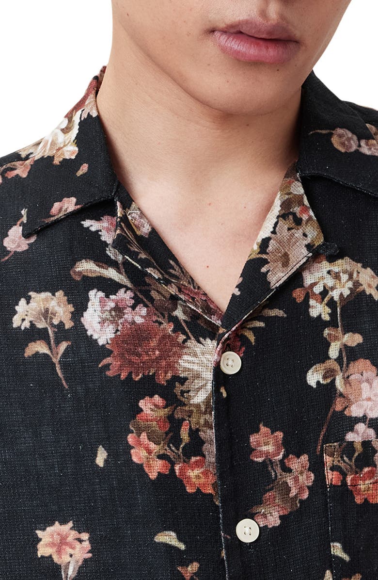 AllSaints Armada Camp Shirt, Alternate, color, Jet Black