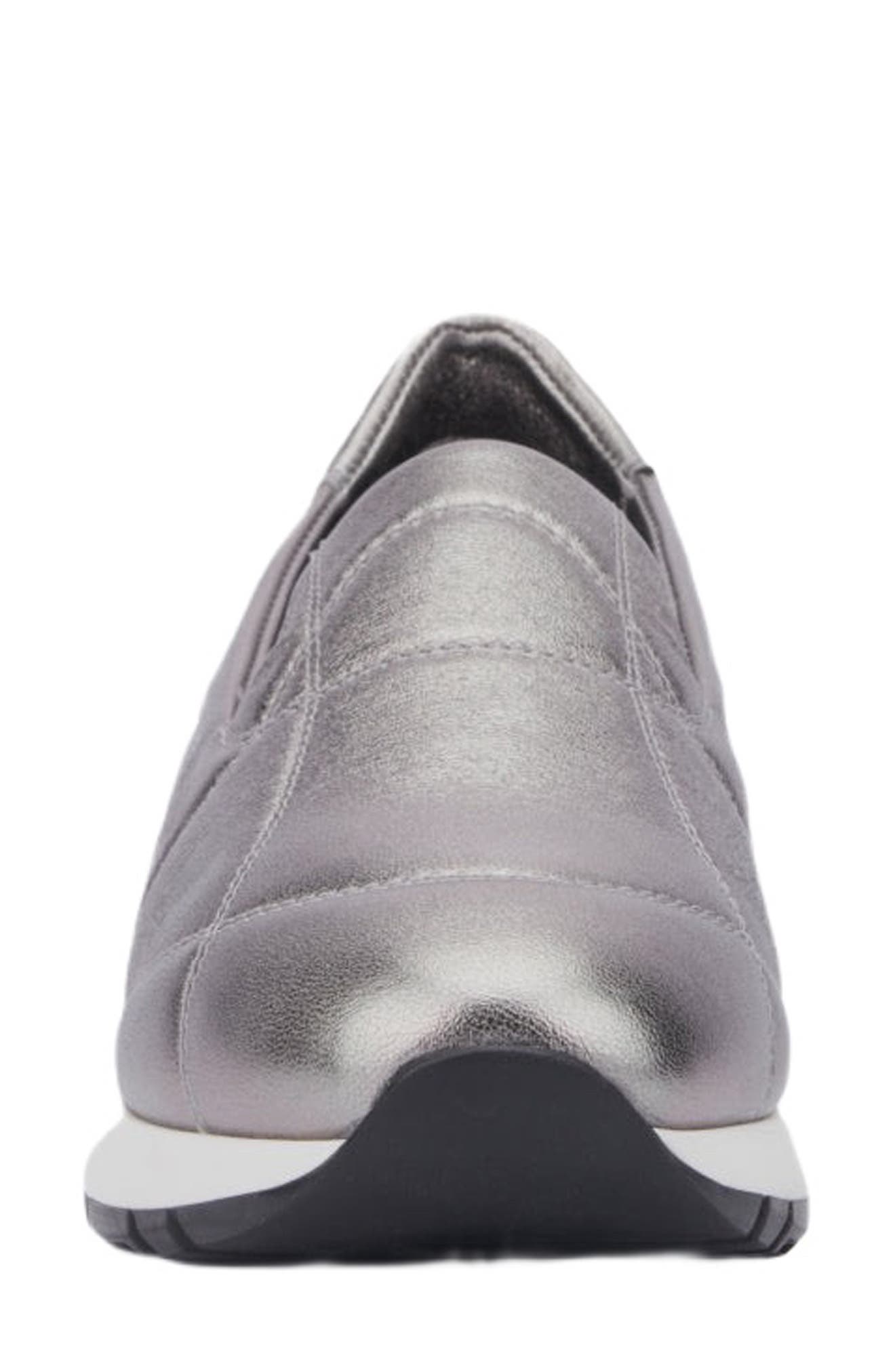 Aquatalia Katya Quilted Weatherproof Slip-On Sneaker, Alternate, color, Silver