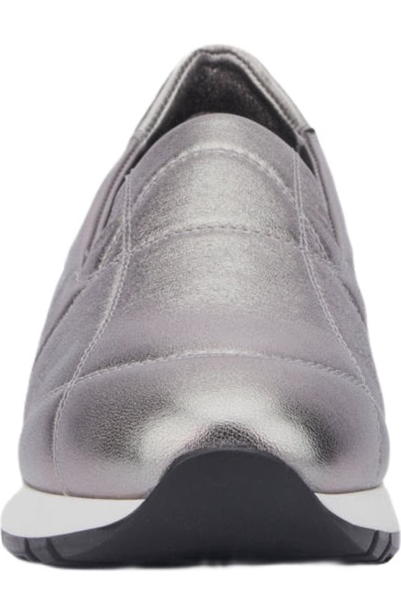 Aquatalia Katya Quilted Weatherproof Slip-On Sneaker, Alternate, color, Silver
