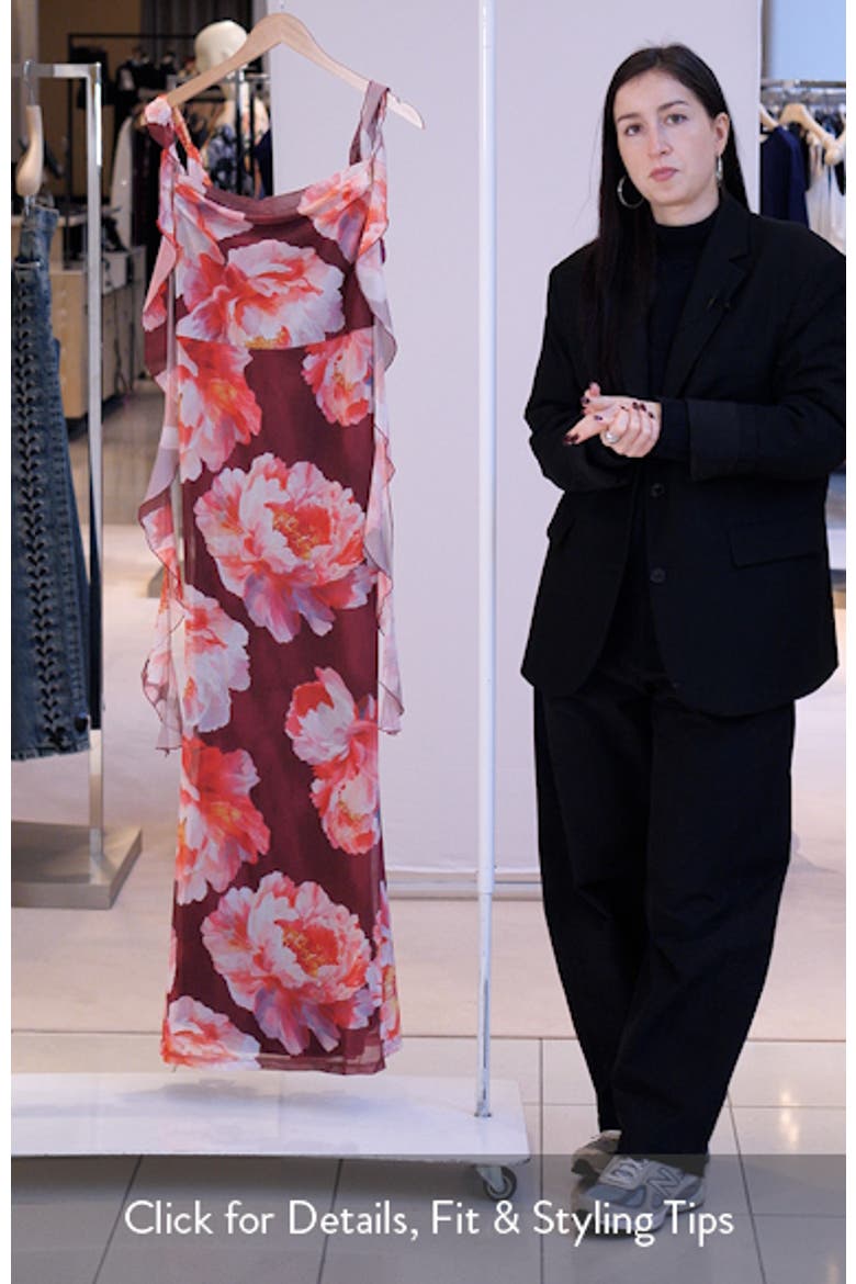 Chiara Floral Flutter Ruffle Maxi Dress video
