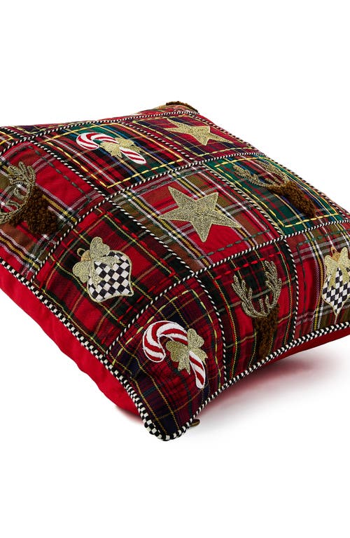 Mackenzie-childs Mackenzie Childs Holiday Squares Throw Pillow In Red