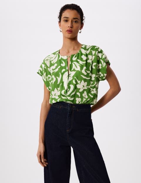 Floral Keyhole Blouse