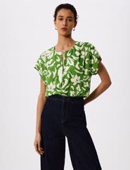 Whistles Floral Keyhole Blouse