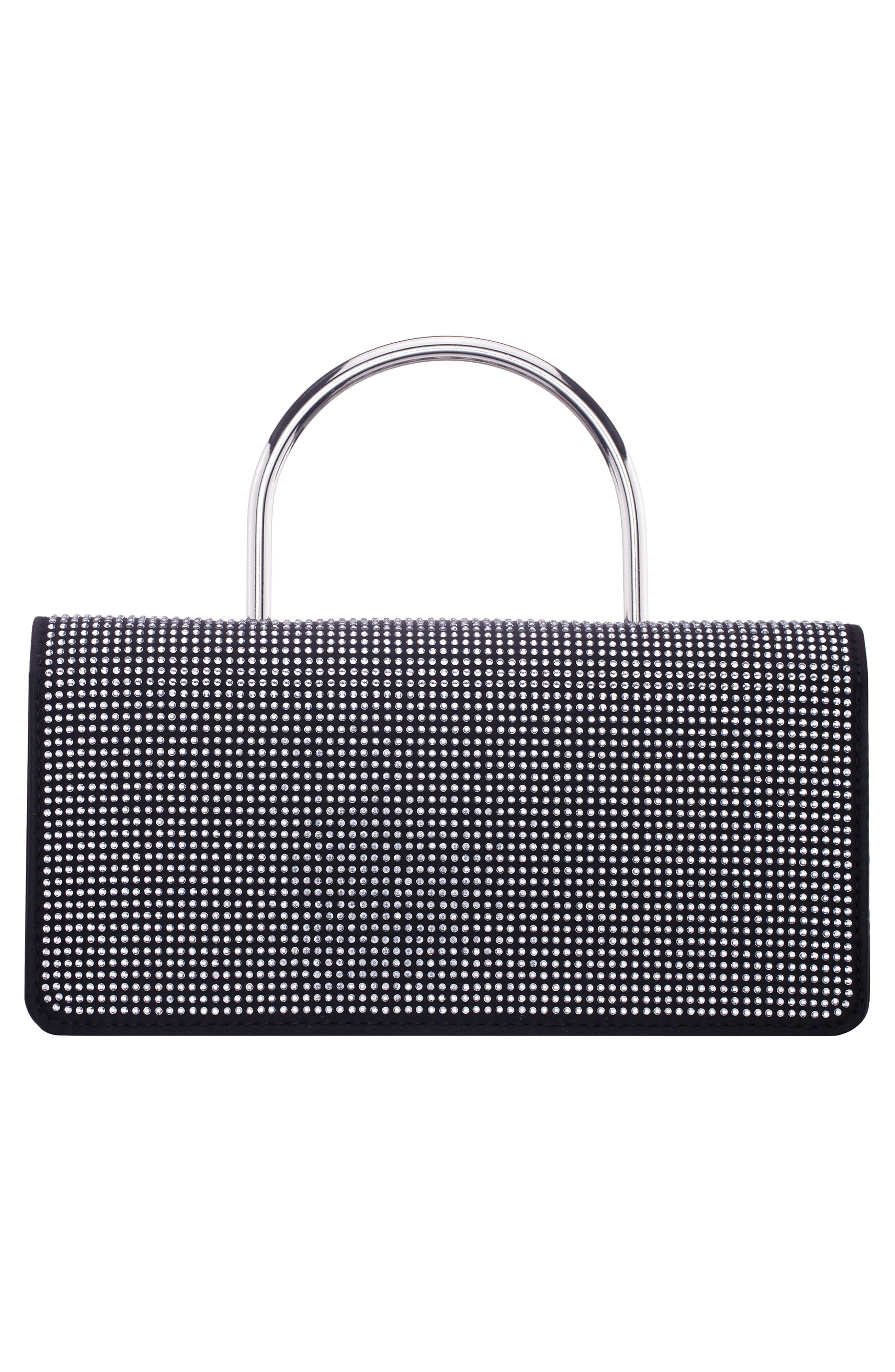 Nina Luca Top Handle Clutch, Alternate, color, Black