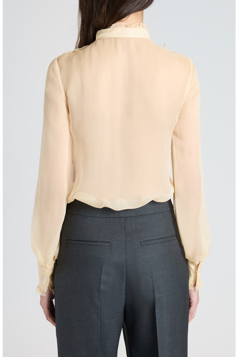 Ruffle Floral Lace & Semisheer Chiffon Shirt, Alternate, color, BETULLA
