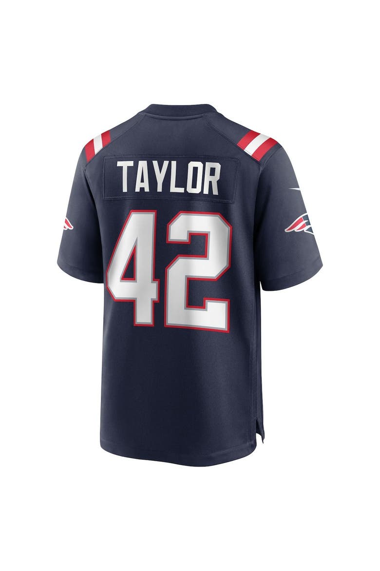 Men's Nike J.J. Taylor Navy New England Patriots Team Game Jersey, Alternate, color, Navy