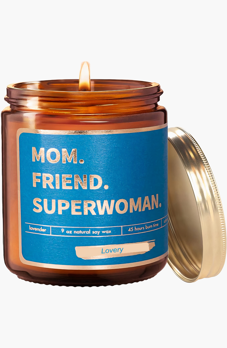 Lovery Mothers Day Superwoman Soy Wax Candle, Main, color, 