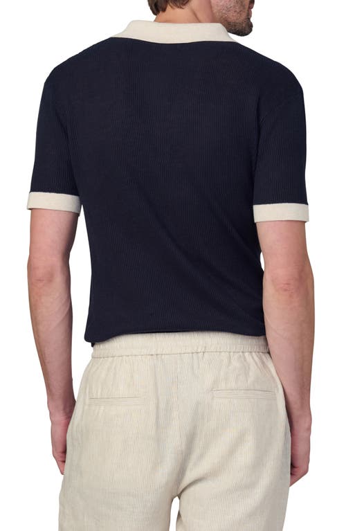 Joe's Club Cotton & Linen Polo In Black