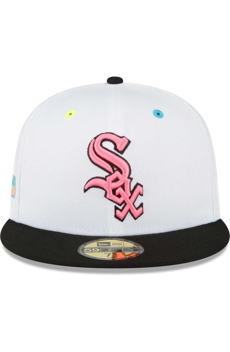 New Era Men's New Era White Chicago White Sox Neon Eye 59FIFTY Fitted Hat, Alternate, color,