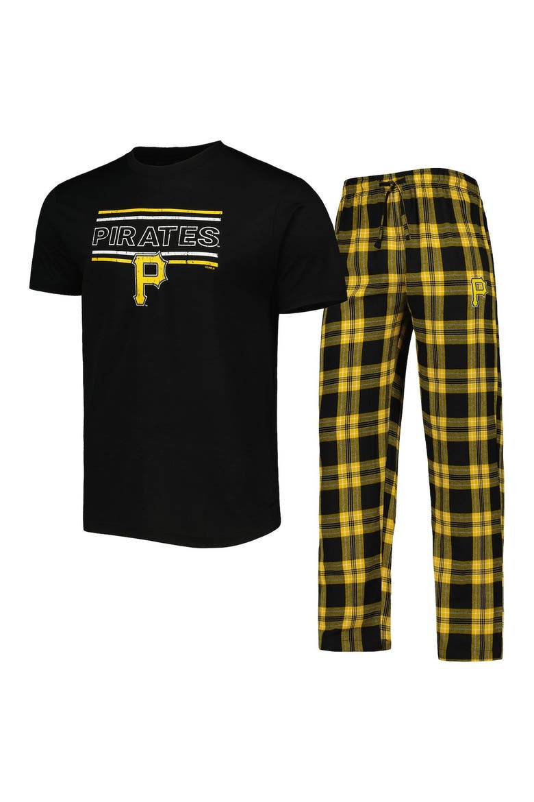 Men's Concepts Sport Black/Gold Pittsburgh Pirates Badge T-Shirt & Pants Sleep Set, Main, color, Black
