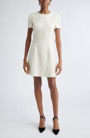 Carolina Herrera Faux Pearl Embellished A-Line Minidress
