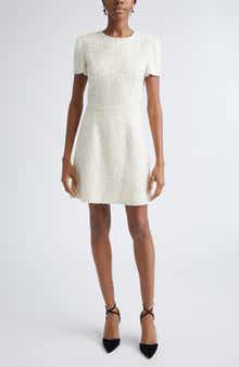 Faux Pearl Embellished A-Line Minidress