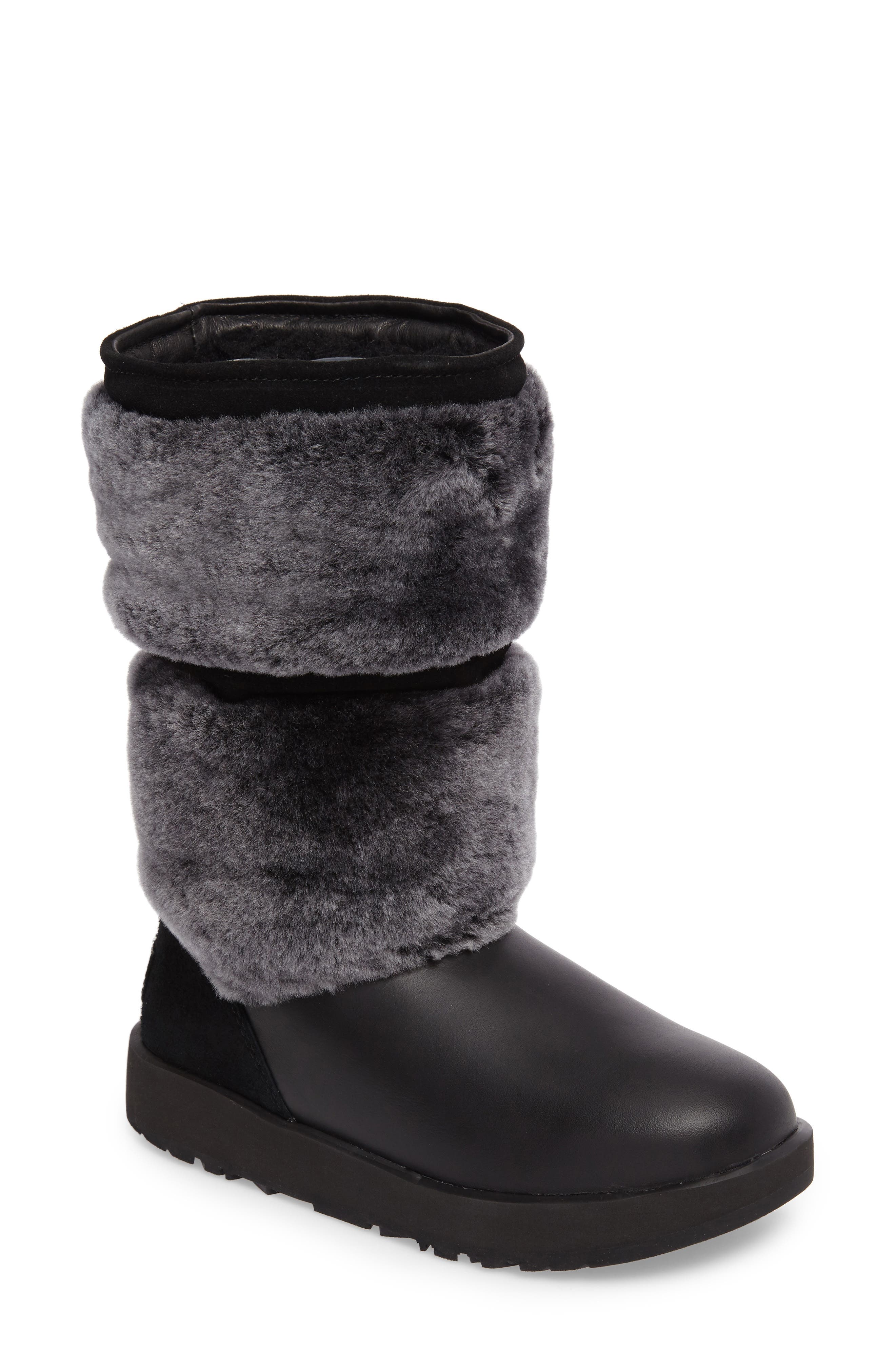 Reykir Waterproof Snow Boot, Main, color, BLACK LEATHER