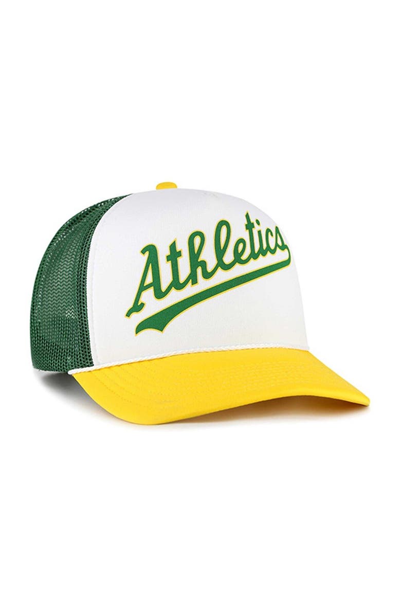 '47 Men's '47 White Oakland Athletics Foam Front Script Trucker Snapback Hat, Alternate, color, White