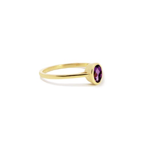 The Lovery Fine Jewelry Oval Amethyst Bezel Ring In Purple