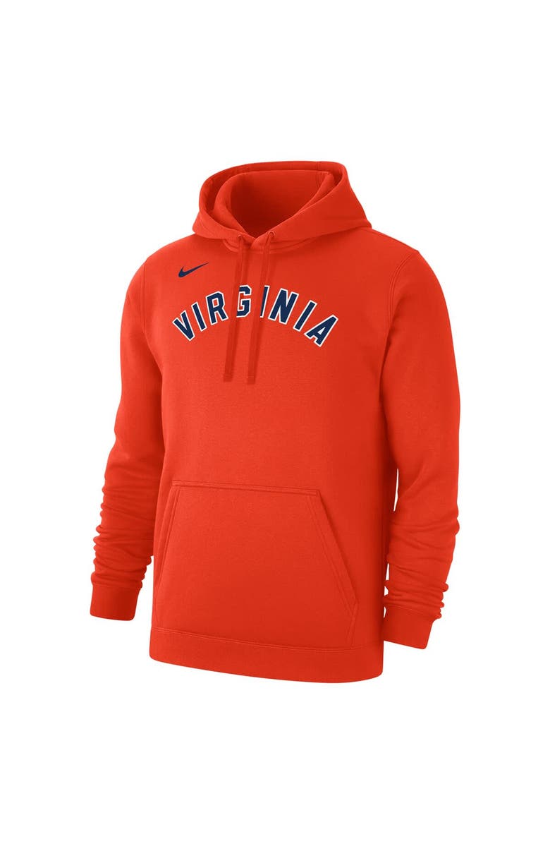 Nike Men's Nike  Orange Virginia Cavaliers Logo Club Fleece Pullover Hoodie, Alternate, color, Orange