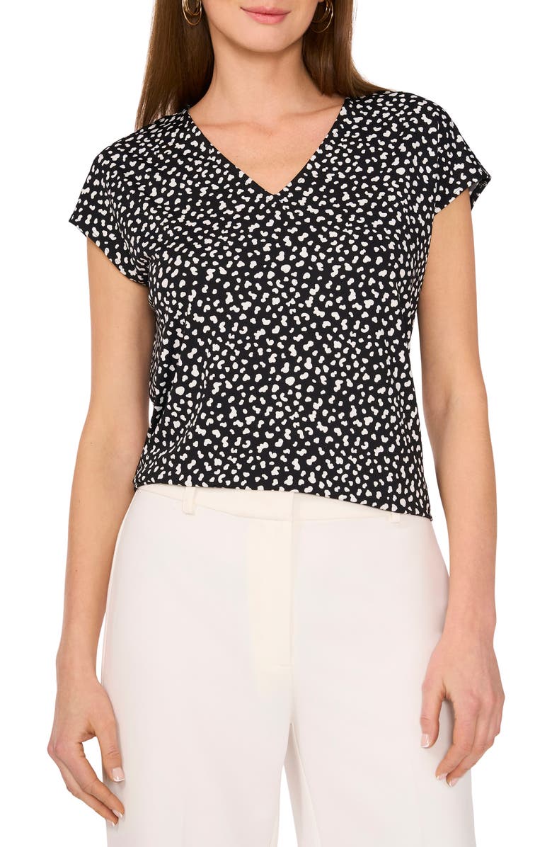 Halogen<sup>®</sup> Print V-Neck Dolman Sleeve Knit Shirt, Main, color,