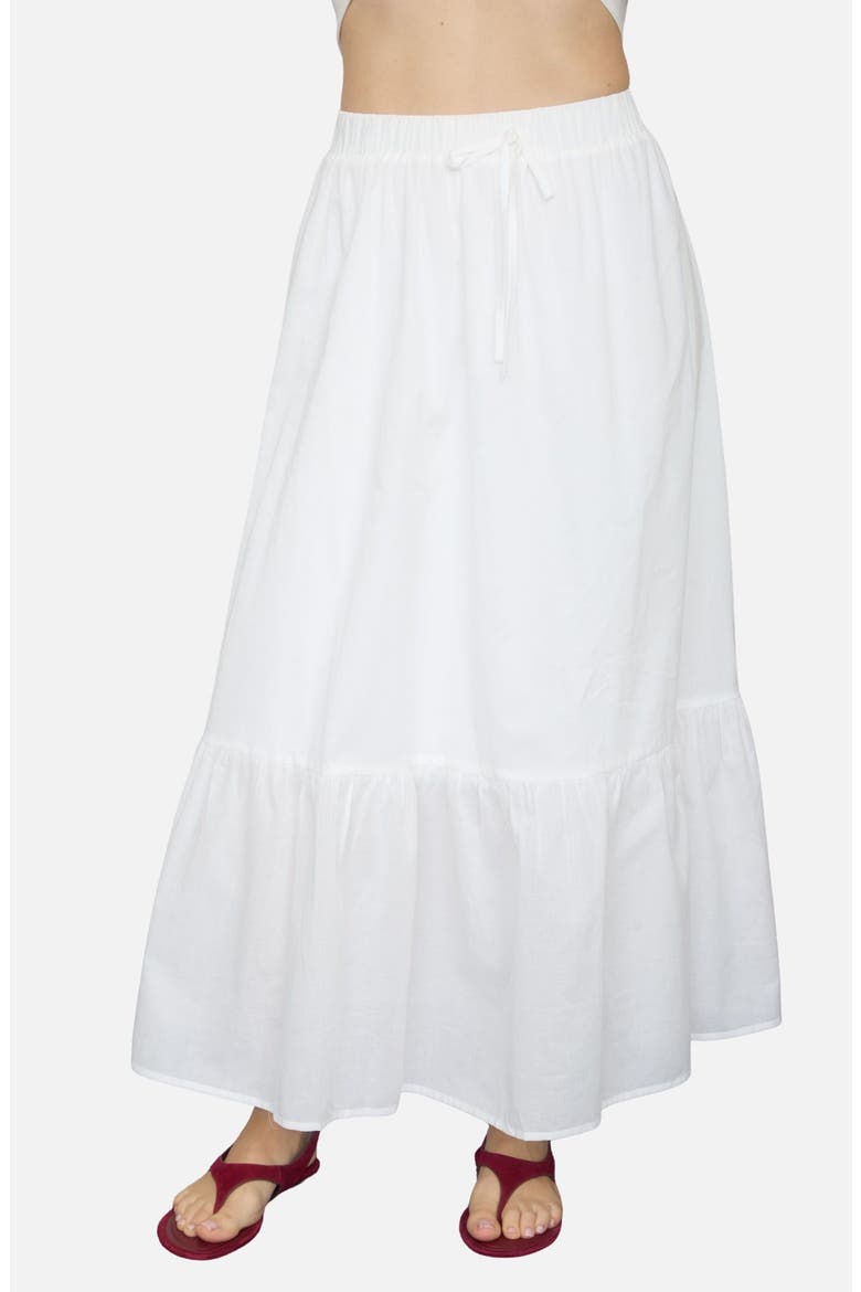 Tiered Maxi Skirt, Main, color, WHITE