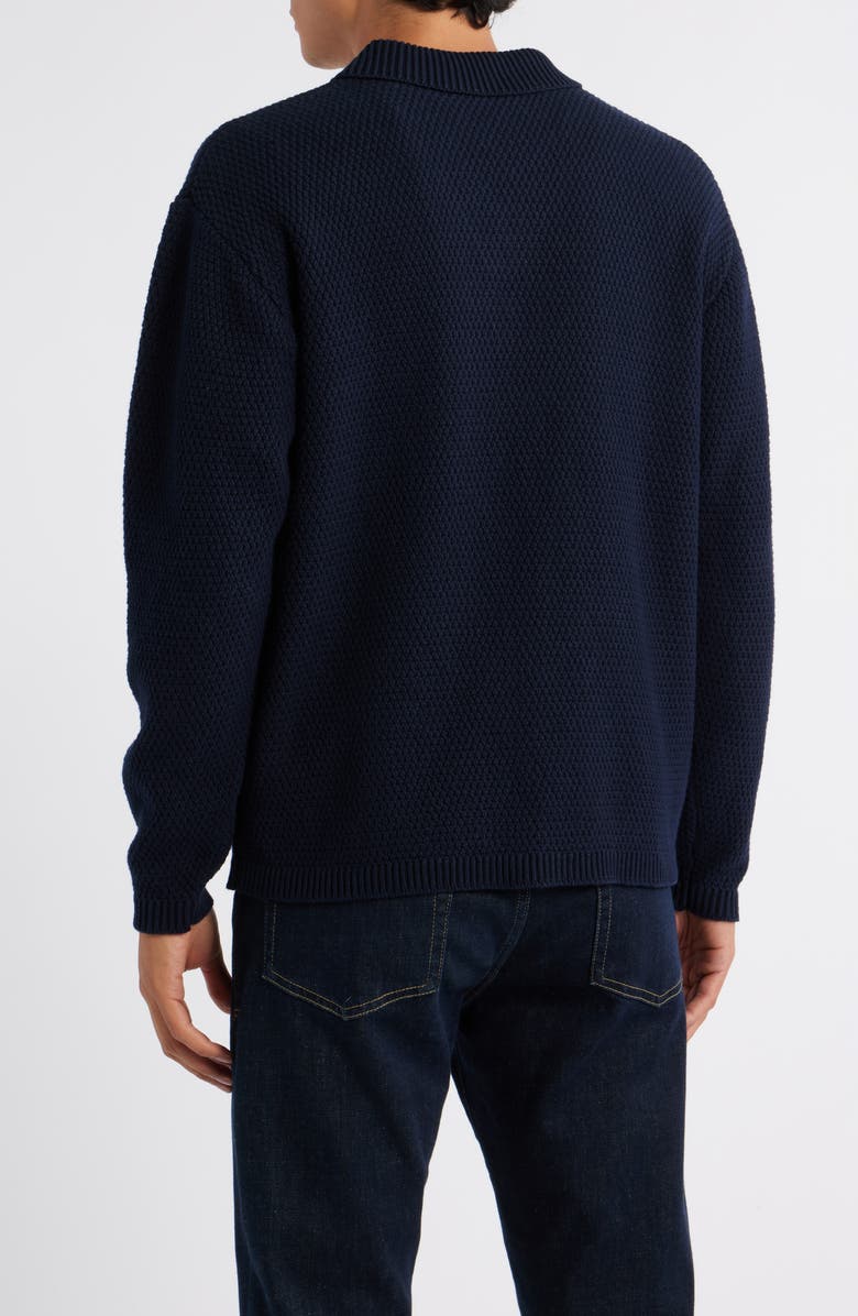 KROST Broken Rib Johnny Collar Sweater, Alternate, color, Dark Navy