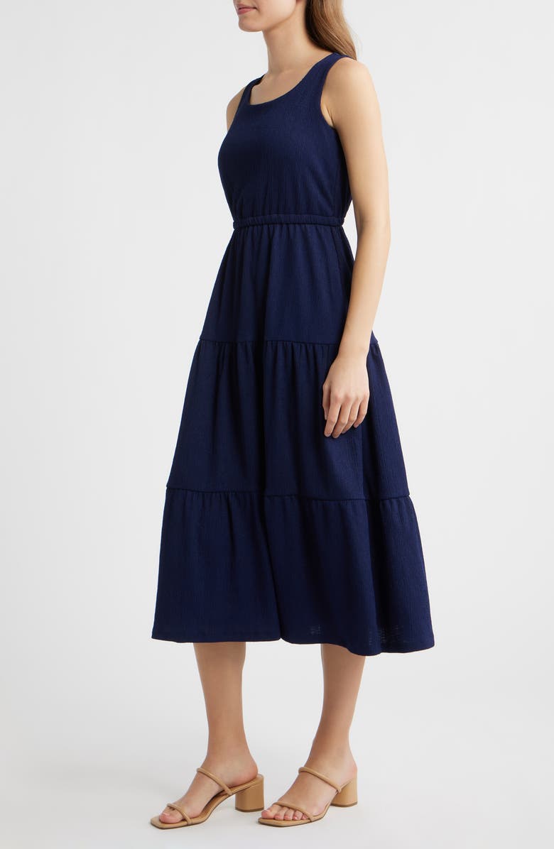 AK ANNE KLEIN Sleeveless Midi Dress, Alternate, color, Distant Mountain