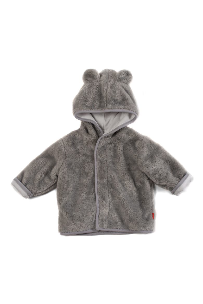 Kids' Bear Fleece Hooded Jacket, Main, color, GRAY