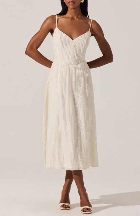 ASTR the Label Textured V-Neck Midi Dress