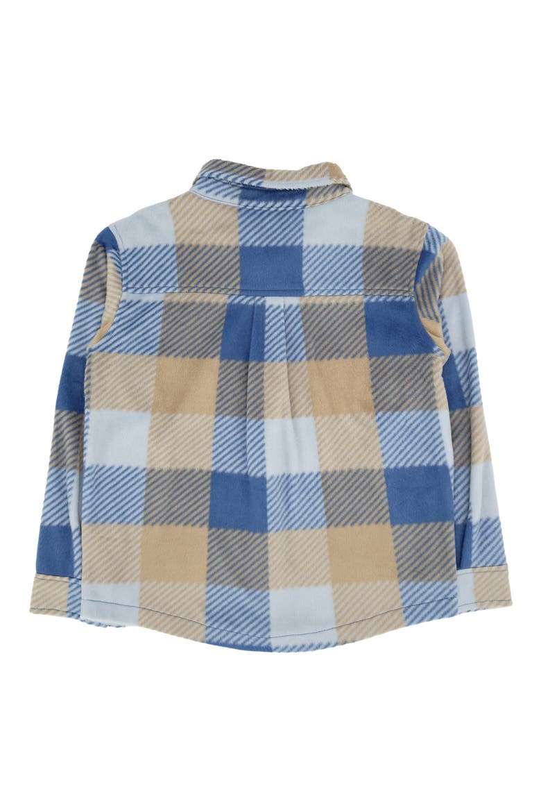 Kids' Alpine Plaid Fleece Button-Up Shirt, Alternate, color, CROWN BLUE