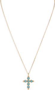 ARGENTO VIVO Turquoise Cross Pendant Necklace