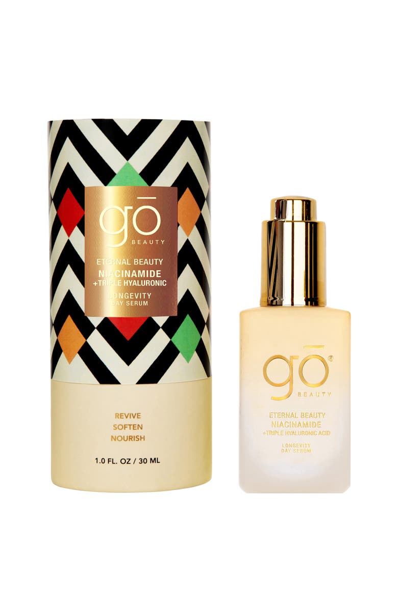 Go Beauty ETERNAL BEAUTY - Niacinamide + Hydrolyzed Collagen + 3 Hyaluronic Acid, Day Serum 1oz, Main, color, NO COLOR