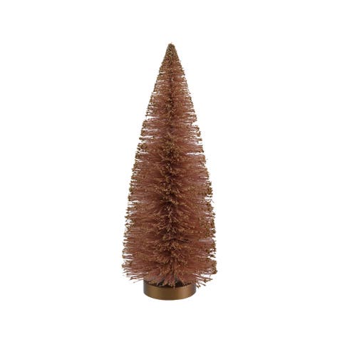 Sisal Bottle Brush Tree with Glitter, Pink