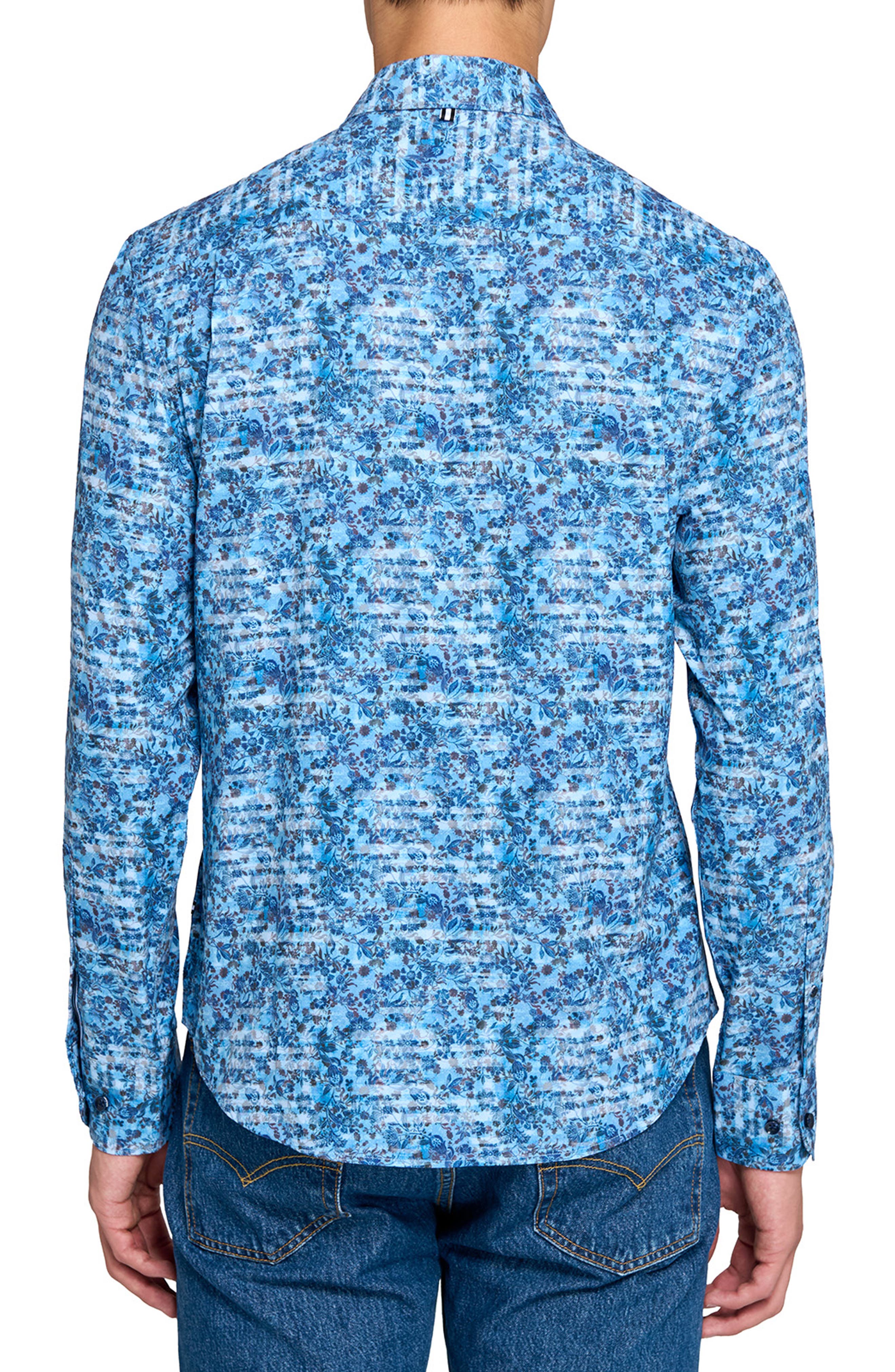 Shadow Floral Print Woven Long Sleeve Basic - image 2