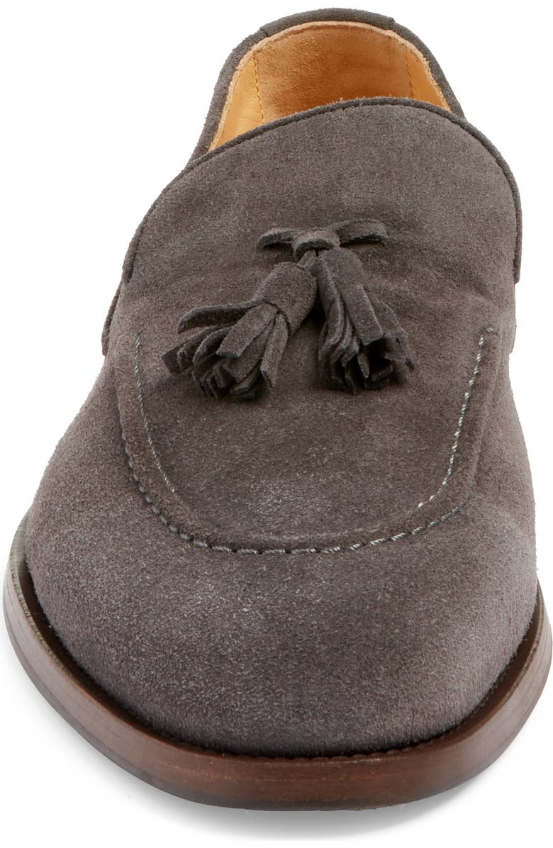 Brunello Cucinelli Tassel Detail Suede Loafer, Alternate, color, C8860 Dark Grey Suede