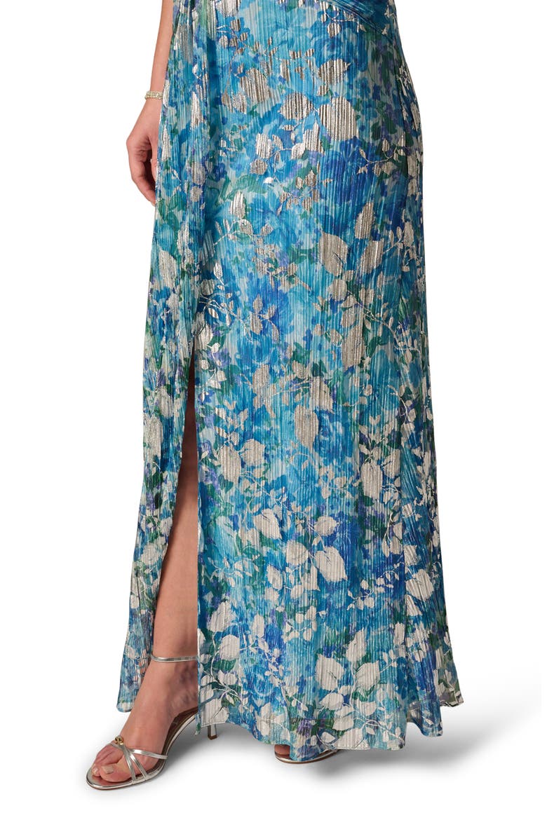 Foil Crinkle Gown, Alternate, color, BLUE MULTI